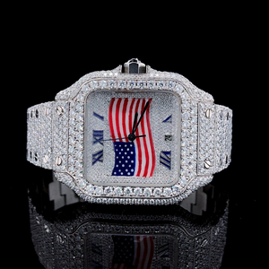 Reloj Moissanite Iced de la mejor calidad, Unisex, VVS, diamantes, banda de oro blanco, esfera analógica resistente al agua, el mejor regalo de joyería de moda para hombres - Product Image 5