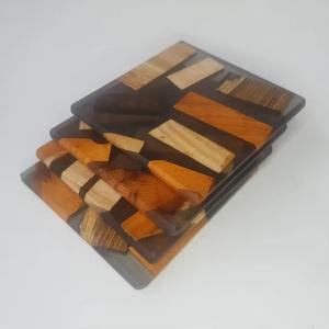 Posavasos para servir té de estilo clásico, posavasos multifuncionales de resina epoxi y madera de acacia, vajilla de pago, posavasos para el hogar y la cocina - Product Image 5