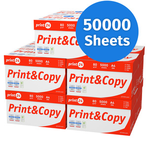 กระดาษปริ้นเตอร์พรีเมี่ยม80gsm print24 A4กระดาษ50000แผ่นความขาวสูงได้รับการรับรอง CIE 160 pefc - Product Image 1