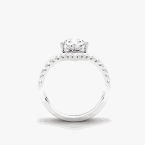 Round Cut Curved Bridal <b>Set</b> <b>Ring</b> <b>For</b> <b>Women</b> - Product Image 3