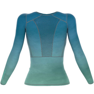 Camiseta ajustada de compresión de poliéster con logotipo personalizado, ropa de gimnasio, medias de manga larga, camisetas de compresión para entrenamiento para mujer - Product Image 4