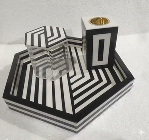 Elegant Eco-Friendly Resin Incense Bakhoor Burner with Hexagon-Shaped MDF <b>Tray</b> Box for Religious Home & Hospitality Use - Product Image 2
