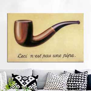 Toile imprimée sur le thème de la philosophie surréaliste : Ceci n'est pas une pipe, TOILE ENVELOPPÉE - Product Image 1