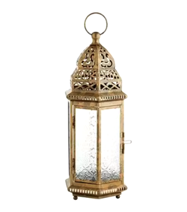 Linternas Colgantes de Metal y Vidrio, Decoración Única PARA EL Hogar y Fiesta de Boda, Linternas de Vela de Diseño Antiguo Marroquí - Product Image 6