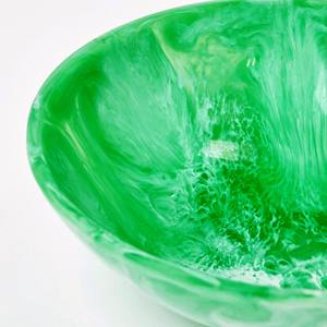 Tazón de Boca Ancha con Remolino Verde Claro de Resina, Hecho a Mano, Ecológico, Vajilla para Fiestas, Vajilla de Cocina, Origen Indio - Product Image 2