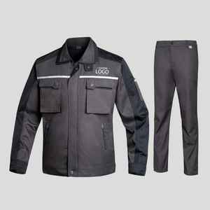 เสื้อทำงานแขนยาวเสื้อแจ็กเก็ตและกางเกงชุดทำงานแบบสั่งทำ - Product Image 4