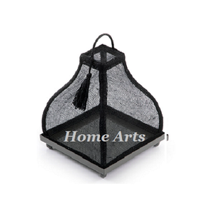 Plateau de service alimentaire en bois de forme ronde avec couvercle en tissu, lot de 2 tailles différentes, plateau pour dattes et bonbons au meilleur prix - Product Image 5