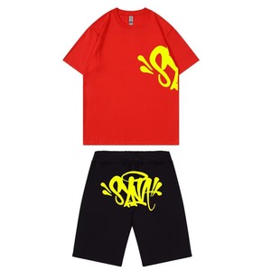 กางเกงขาสั้นและเสื้อยืดสองชิ้นสำหรับผู้ชายกางเกงขาสั้นพิมพ์ลายสไตล์เกาหลีระบายอากาศได้ดีสำหรับฤดูร้อน - Product Image 1