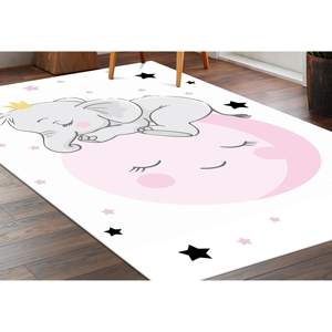 Alfombra de Elefante Adorable, Alfombra Estampada, Alfombras de Animales, Alfombra para Habitación Infantil, Alfombra Rosa, Alfombra Suave con Pelo - Product Image 4