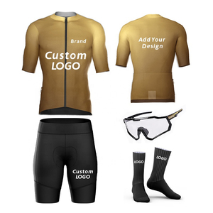 Conjunto de pantalones cortos de ciclismo profesional personalizado uniforme de manga transpirable diseño reversible talla grande uniforme de ciclismo al por mayor con logotipo - Product Image 4