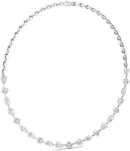 Collier en diamant de laboratoire de forme fantaisie, couleur DEF, or 18 carats, blanc/jaune/rose, bijoux de luxe pour femmes - Product Image 5