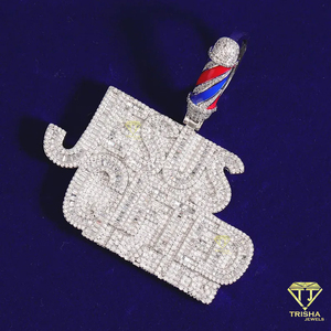 Iced Out Jesus Gifted Hands Barber Shop Pole Necklace Micro Paved Jesus Pendant Bling Hip Hop Jewelry Gift <b>Christmas</b> Gifts - Product Image 2