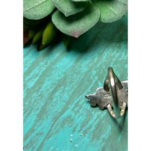 Navajo-Made Boho Style Lapis & Sterling <b>Silver</b> <b>Ring</b> Size 6.75 Platinum Rhodium Plating Gemstone <b>Statement</b> <b>Ring</b> for Everyday Wear - Product Image 4