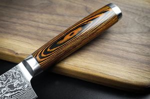 มีดเชฟเหล็กดามัสกัสตัดทำด้วยมือสไตล์ญี่ปุ่นบริการ OEM คุณภาพระดับพรีเมียมออกแบบได้ตามต้องการ - Product Image 4