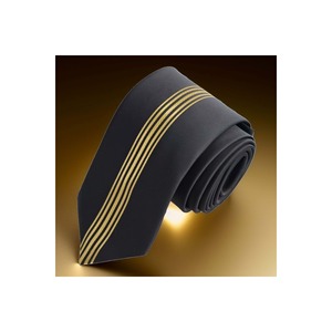 Corbata italiana de corte personalizado a rayas negras y doradas - Product Image 2