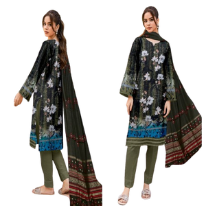 Diseñador de alta calidad Pakistani Lawn Shalwar Kameez Trajes 100% Algodón Vestido de verano para damas Tallas grandes Patrón sólido - Product Image 1