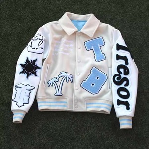 High Quality Custom Men's Varsity <b>Jackets</b> Winter Letterman <b>Leather</b> Sleeves Embroidery Manufacturer's High-End <b>Jackets</b> - Product Image 5