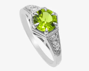 Top Quality 7 MM Round Shape Natural Green Peridot Gemstone 925 Sterling Silver Unisex Handmade Ring Jewelry Indian Manufacturer