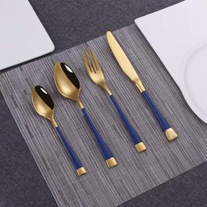 <b>Heavy</b> <b>Duty</b> Stainless Steel Cutlery Set PVD Coated Handle Premium Flatware Set For Catering - Product Image 1