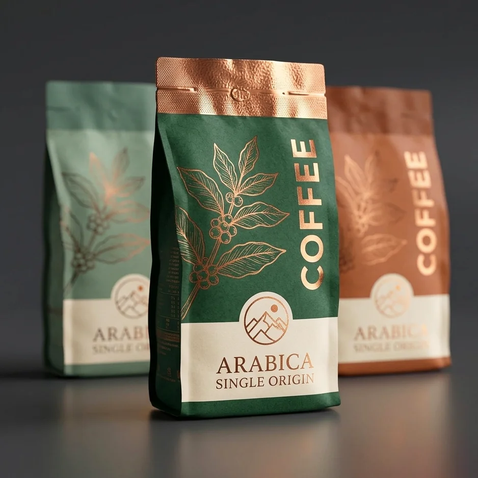 Custom Disposable PE Plastic Flat Bottom Bag for Coffee Pet Food Milk Packaging Recyclable Food Grade Kraft Paper Flexo Printing