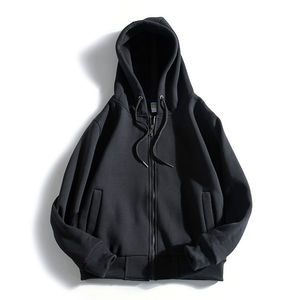 Vêtements Vêtements Respirant Hommes Zipper Hoodies Couleur Unie 100% Coton Blanc Mode Bonne Qualité Heavyweight Zipper Hoodies - Product Image 5