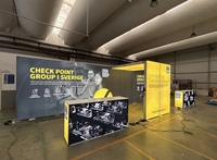 Comptoir de stand d'exposition LED pliable et portable, réception rétroéclairée en aluminium, présentoir étanche pour exposition