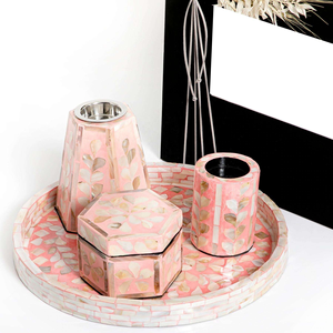 Mother of Pearl Inlay Natural Wood Color Customizable Design Incense Burner & Tray Set for Ramadan <b>Eid</b> <b>Gifts</b> - Product Image 2