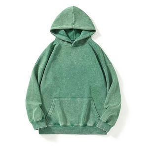 Sweat à capuche lavé à l'acide 100% coton de haute qualité High Street Series Washing Old Sweater Stone Washed Vintage Hoodie - Product Image 1