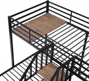 Modern <b>Metal</b> <b>Frame</b> Indoor Bunk Bed Home Furniture Suitable for Household and Apartment Triple Bunk Bed for Adult Simple Design - Product Image 1
