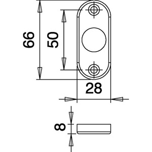 Rosette de vélo en aluminium F1, épaisseur 8 mm, ronde ovale EDI avec poignée à levier 3392/0000 - Product Image 3