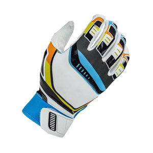 BRANIS SPORTS Adult Full Finger Baseball Gloves Leather Non-Slip Hook Loop Closure Waterproof Right-Handed White <b>Blue</b> Orange All - Product Image 3