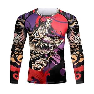 Nueva llegada hombres MMA Rashguard diseño personalizado transpirable ODM BJJ Jiu Jitsu adulto Rashguard al por mayor a bajo precio - Product Image 6