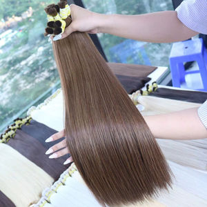 Extensiones de cabello humano crudo vietnamita de Color marrón a granel de 20 pulgadas de alta calidad, doble ahogado, sin enredos, cutículas alineadas, Color - Product Image 1