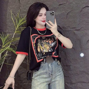 Camiseta de Mickey Mouse para Mujer, Tela de Algodón Suave y Transpirable, Estilo Casual, Perfecta para Combinar con Jeans, Faldas y Shorts - Product Image 3