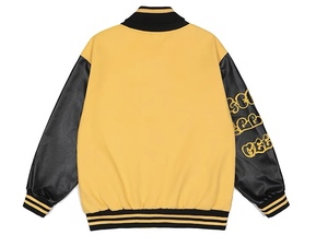 Venta al por mayor de chaquetas con logotipo de diseñador personalizado chaqueta de béisbol informal Letterman abrigo de algodón Unisex Varsity chaquetas - Product Image 4