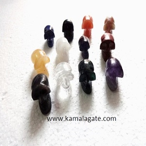 Pierre précieuse faite à la main en agate de mica naturel crâne de cristal pierre précieuse semi-précieuse pour le reiki et l'artisanat de guérison sculpté à la main - Product Image 6