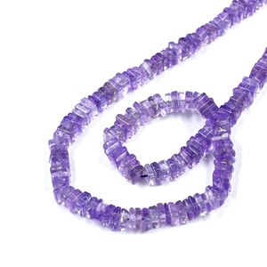 Natural Amethyst Smooth <b>Heishi</b> Square <b>Beads</b> 4-5mm Amethyst Loose Spacer Gemstone <b>Beads</b> For Jewelry Making At Wholesale Price 16" - Product Image 5