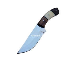 Venta caliente personalizado hecho a mano de acero inoxidable cuchillo Skinner hoja fija cuchillo de caza al aire libre con hueso y mango de madera - Product Image 1