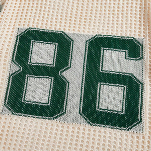 Jersey de ganchillo de manga corta de punto abierto de malla de algodón 100% personalizado Jersey de gran tamaño de calle de fútbol suéteres de cuello redondo para hombres - Product Image 4