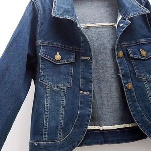 <b>Women</b> Denim Jacket Autumn Winter Casual Formal Elegant <b>Short</b> <b>Cardigan</b> Top Thin Long <b>Sleeve</b> Button Front Washed Windproof - Product Image 4