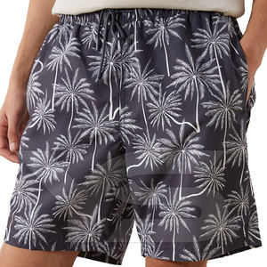 กางเกงขาสั้นกางเกงชายหาดของผู้ชายแบบผูกเชือกแบบผูกเชือกแบบเย็บพิมพ์ซับลิเมชันทำจากโพลีเอสเตอร์ระบายอากาศได้ดี100% - Product Image 5