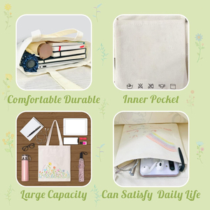 Sacs fourre-tout en toile de coton imprimés de fleurs colorées géométriques pliables personnalisés de haute qualité, sacs de courses réutilisables - Product Image 3