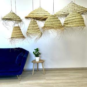 Braided Lampshade of Palm Leaf Pendant Light Ceiling <b>Lamp</b> Wicker Lampshade Decorative Chandelier Braided <b>Lamp</b> Seagrass <b>Lamp</b> - Product Image 1
