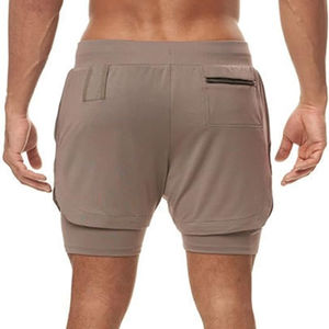 Short de course noir double couche pour homme, pantalon d'entraînement de gymnastique à séchage rapide, sport de plein air, jogging, bermuda pour éruption cutanée - Product Image 3