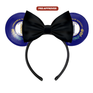 Pedido de Fábrica Personalizado H.E.R. Accesorios: Diadema de vinilo hecha a medida con diseño de orejas de ratón, diseño preaprobado, bandera del estado de Kentucky - Product Image 1