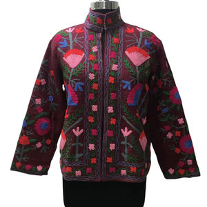 Fait à la main Boho Chic multicolore Suzani brodé coton veste pour femmes respirant Style traditionnel Floral Design veste - Product Image 1