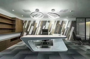 Modern Luxury Executive Office <b>Desk</b> L Shaped High Gloss MDF Computer Table White Boss <b>Desk</b> <b>Large</b> Workstation - Product Image 1