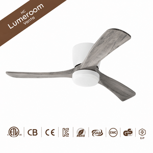 Ventilateur de plafond en bois massif de 42 pouces avec lumière et télécommande, ventilateur de plafond à montage encastré à profil bas et silencieux avec moteur DC pour chambre à coucher et salon - Product Image 1
