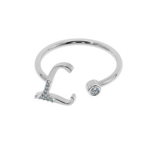 Personalizable 14K/18K Oro inicial anillo L letra nombre diamante anillo personalizado delicado Oro inicial regalo para mujeres - Product Image 4