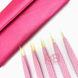 Pinzas para pestañas con logotipo personalizado, aislamiento recto, pinzas para cejas con Etiqueta Privada, punta de fibra, extensión de pestañas, pinzas para pestañas - Product Image 3